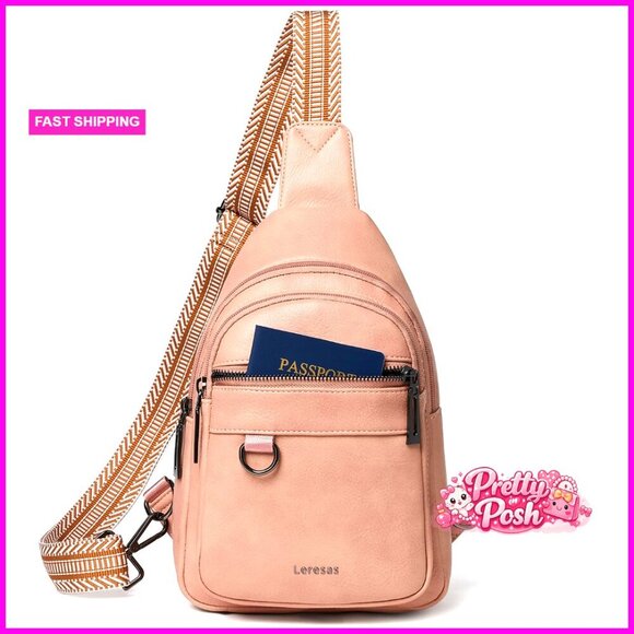 Handbags - 7L Vegan Leather Crossbody Sling Bag Anti-Theft Travel Fanny Pack